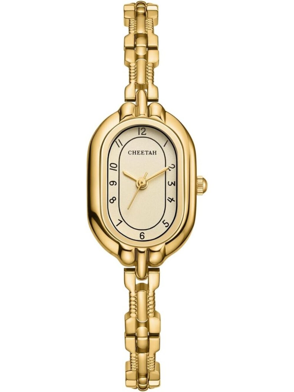 Chic Cheetah Print Dainty Bangle Watch for Women - Easy Read Dial, Small
